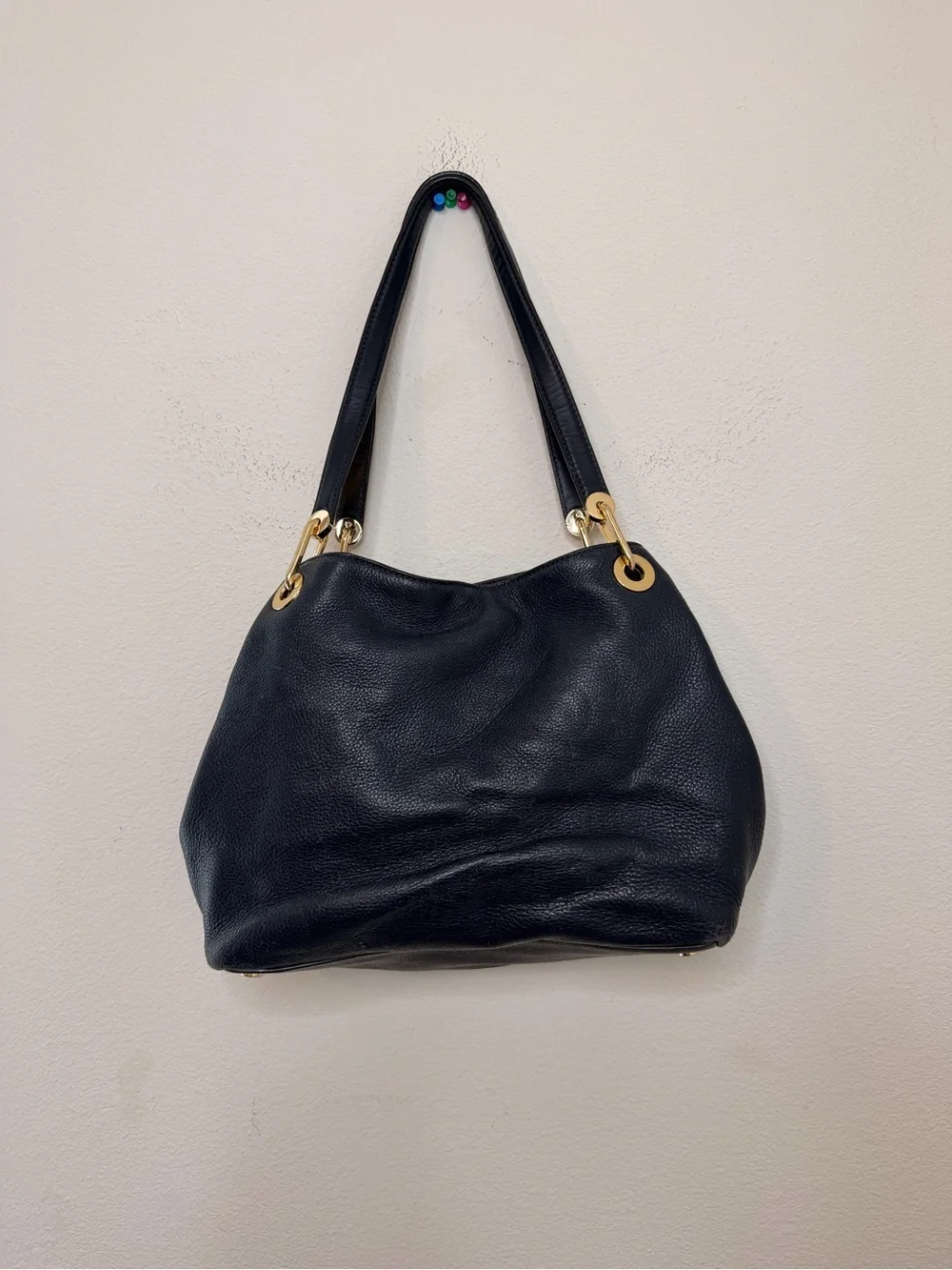 MICHAEL MICHAEL KORS | Kensington Navy Leather Tote Bag